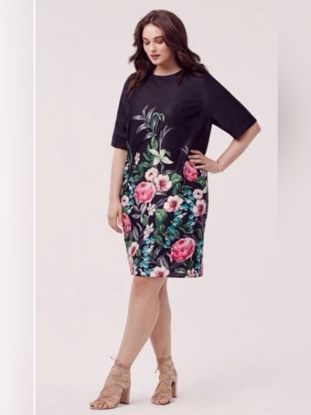 NWOT Eliza J. Women’s Floral Dress Navy Sz 16